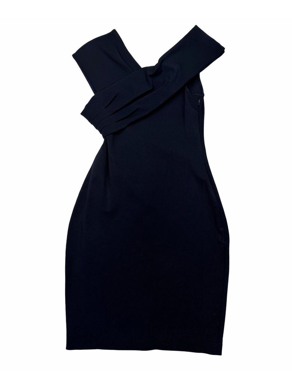 REISS Cristiana One Shoulder Cocktail Dress Knee Length Navy Size US 4